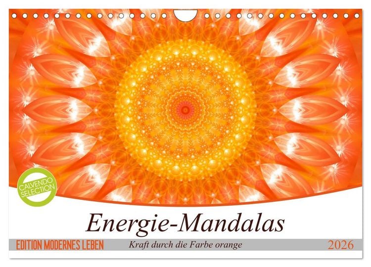 Produktbild: Energie - Mandalas in orange (Wandkalender 2026 DIN A4 quer), CALVENDO Monatskalender