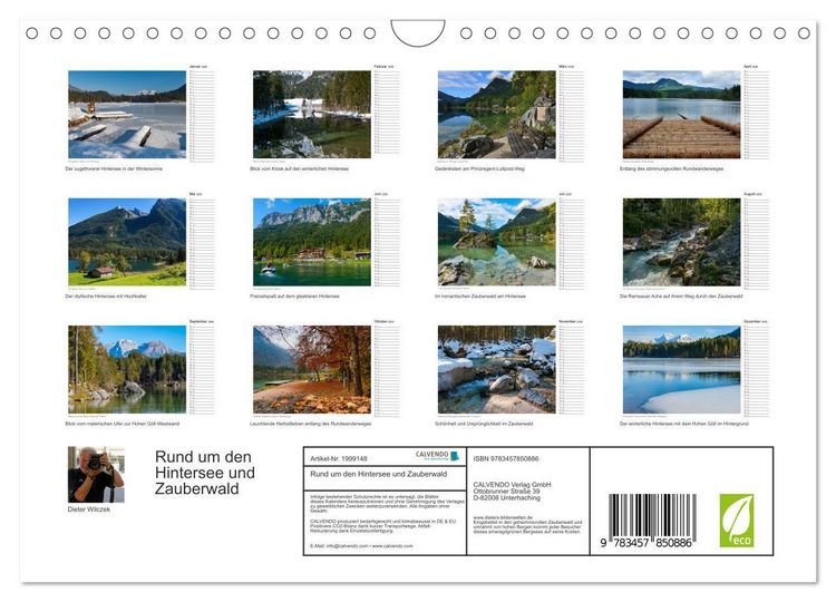 Produktbild: Rund um den Hintersee und Zauberwald (Wandkalender 2026 DIN A4 quer), CALVENDO Monatskalender