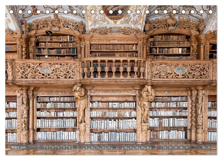 Produktbild: Kloster Waldsassen Stiftsbibliothek (Tischkalender 2026 DIN A5 quer), CALVENDO Monatskalender