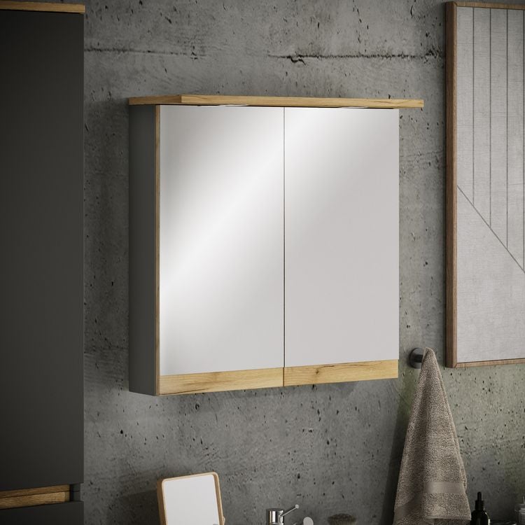 Produktbild: LED Bad Spiegelschrank Steckdose 59x60x23 Cosila