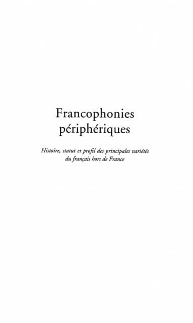 Produktbild: Francophonies Peripheriques