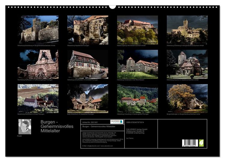 Produktbild: Burgen - Geheimnisvolles Mittelalter (Wandkalender 2026 DIN A2 quer), CALVENDO Monatskalender