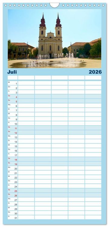 Produktbild: Familienplaner 2026 - Streifz&uuml;ge durch Arad mit 5 Spalten (Wandkalender, 21 x 45 cm) CALVENDO