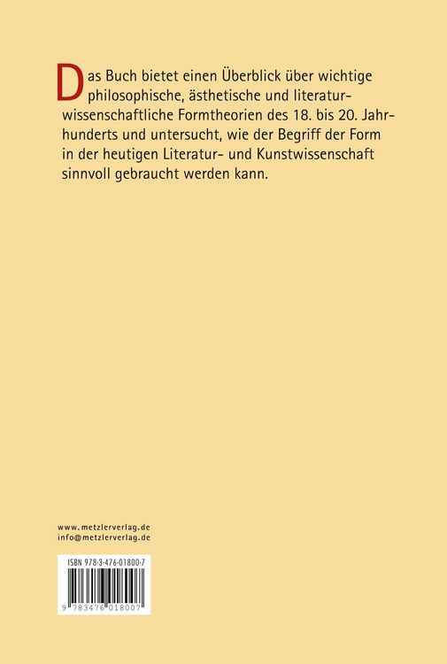 Produktbild: Poetik der Form