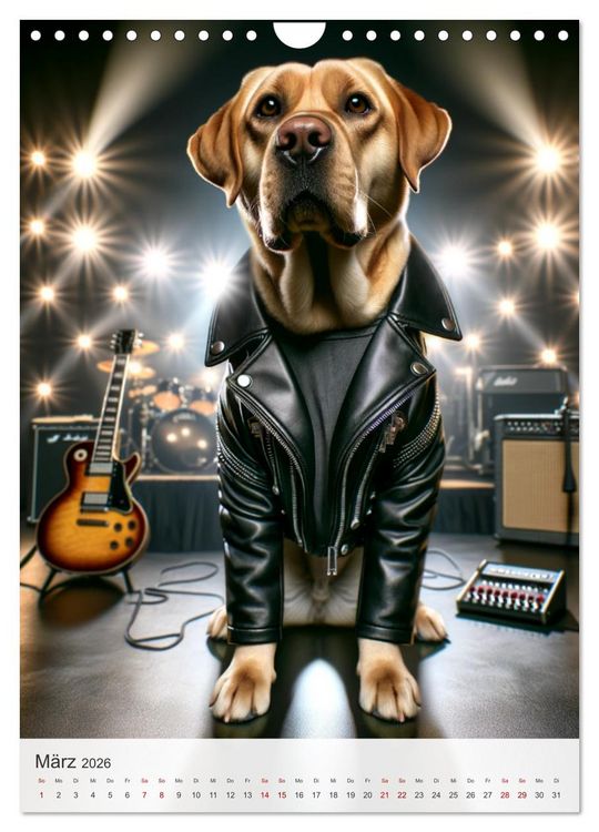 Produktbild: Rockstar Labbi (Wandkalender 2026 DIN A4 hoch), CALVENDO Monatskalender