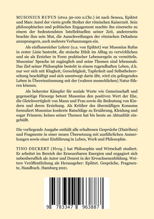 Produktbild: Der r&ouml;mische Stoiker Musonius Rufus