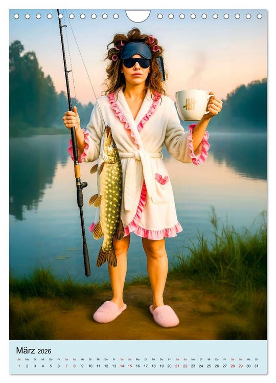 Produktbild: Angeln mit Biss - Lustiger Kalender f&uuml;r Angler mit Charme (Wandkalender 2026 DIN A4 hoch), CALVENDO Monatskalender