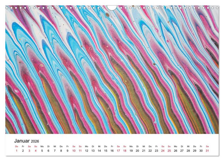Produktbild: Acrylic Pouring - Faszinierende Farben und Formen (Wandkalender 2026 DIN A3 quer), CALVENDO Monatskalender