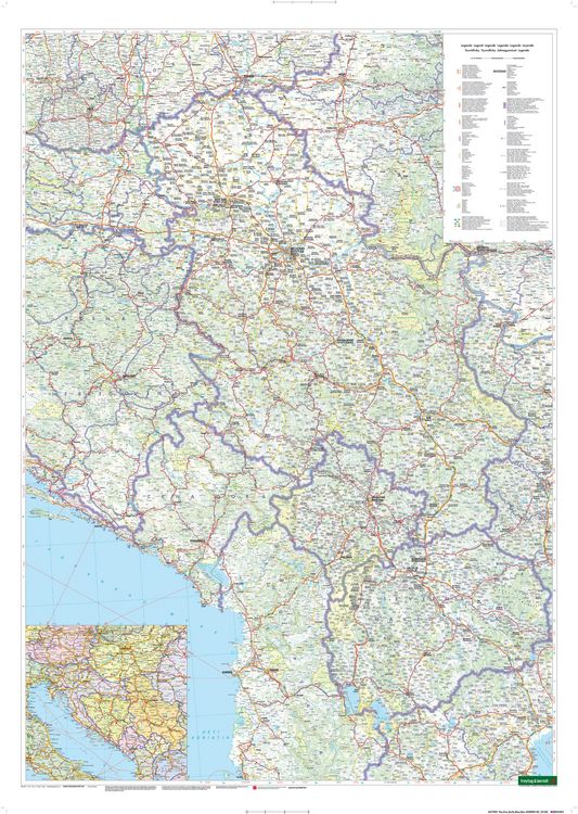 Produktbild: freytag & berndt Stra&szlig;enkarte Slowenien - Kroatien - Serbien - Bosnien-Herzegowina - Montenegro - Kosovo - Nordmazedonien 1:600.000