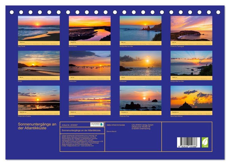 Produktbild: Sonnenunterg&auml;nge an der Atlantikk&uuml;ste (Tischkalender 2026 DIN A5 quer), CALVENDO Monatskalender