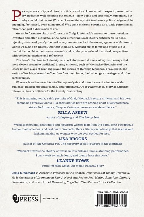 Produktbild: Art as Performance, Story as Criticism