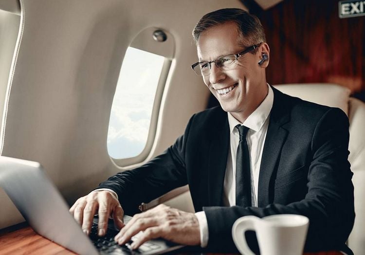 Produktbild: Renkforce RF-NCE-500 In Ear Kopfh&ouml;rer Bluetooth&reg; Schwarz Noise Cancelling Headset, Lautst&auml;rkeregelung