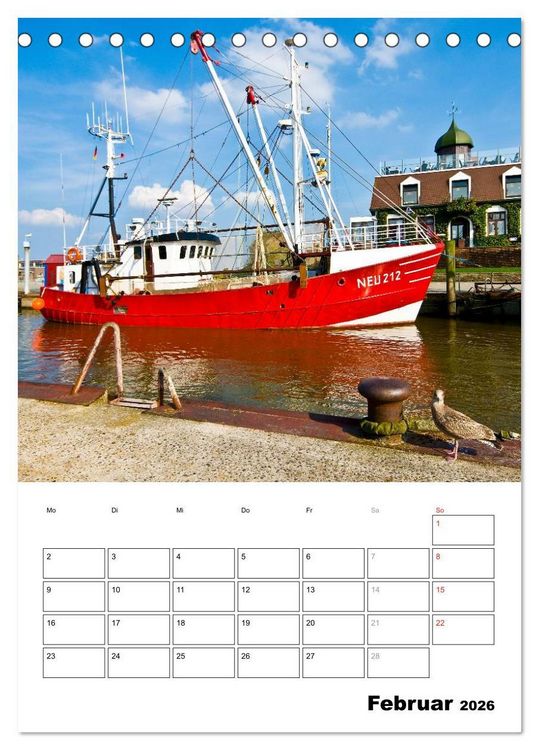 Produktbild: Neuharlingersiel Hafenromantik / Planer (Tischkalender 2026 DIN A5 hoch), CALVENDO Monatskalender