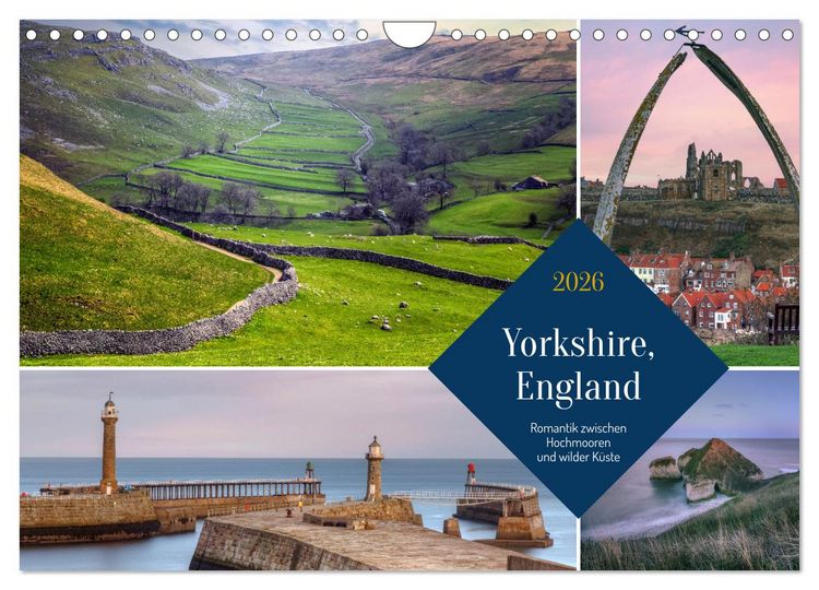Produktbild: Yorkshire, England: Romantik zwischen Hochmooren und wilder K&uuml;ste (Wandkalender 2026 DIN A4 quer), CALVENDO Monatskalender