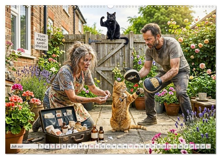 Produktbild: Typisch Katze! - Katzenalltag: Wir sind nur das Personal (Wandkalender 2027 DIN A2 quer), CALVENDO Monatskalender