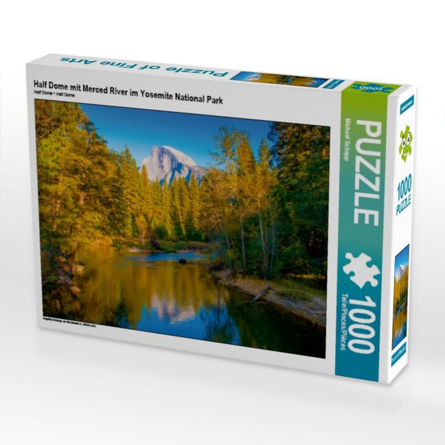 Produktbild: CALVENDO Puzzle Half Dome mit Merced River im Yosemite National Park | 1000 Teile Lege-Gr&ouml;&szlig;e 64x48cm Foto-Puzzle f&uuml;r gl&uuml;ckliche Stunden