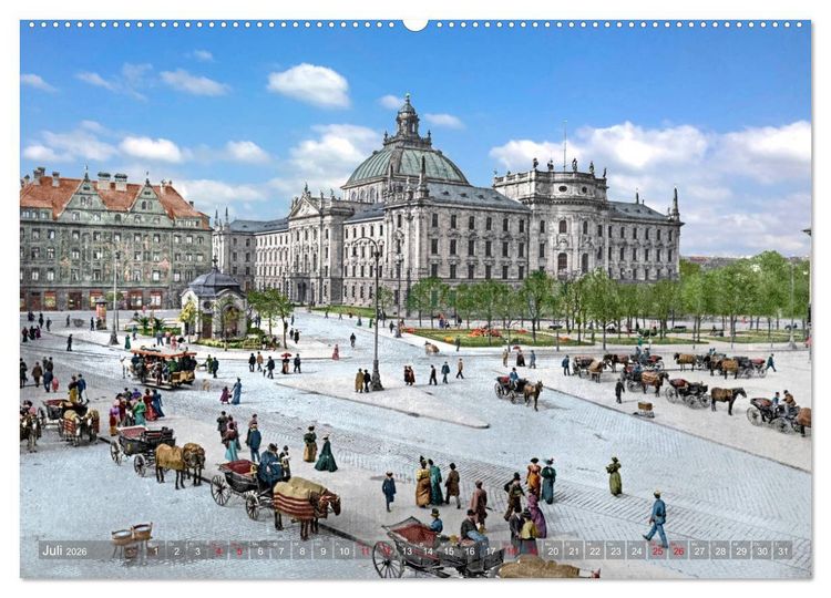 Produktbild: M&uuml;nchen zur Kaiserzeit in Farbe (Wandkalender 2026 DIN A2 quer), CALVENDO Monatskalender