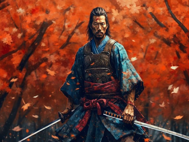 Produktbild: CALVENDO Puzzle Bereit zum Kampf - Samurai im Herbstwald | 1000 Teile Lege-Gr&ouml;&szlig;e 64x48cm Foto-Puzzle f&uuml;r gl&uuml;ckliche Stunden