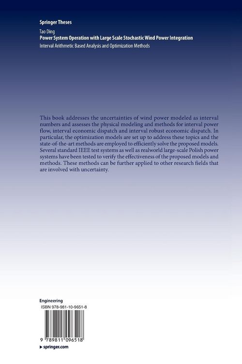 Produktbild: Power System Operation with Large Scale Stochastic Wind Power Integration