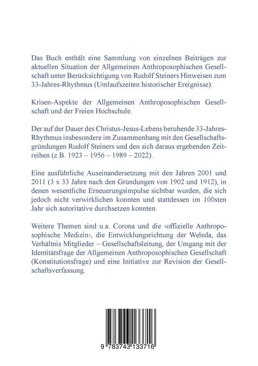 Produktbild: 3 x 33 Jahre Weihnachtstagung und die Krise der Allgemeinen Anthroposophischen Gesellschaft