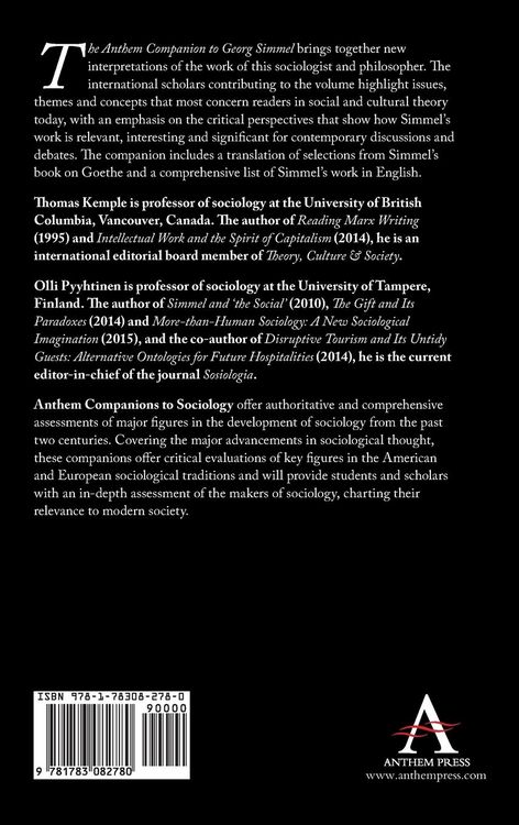 Produktbild: The Anthem Companion to Georg Simmel