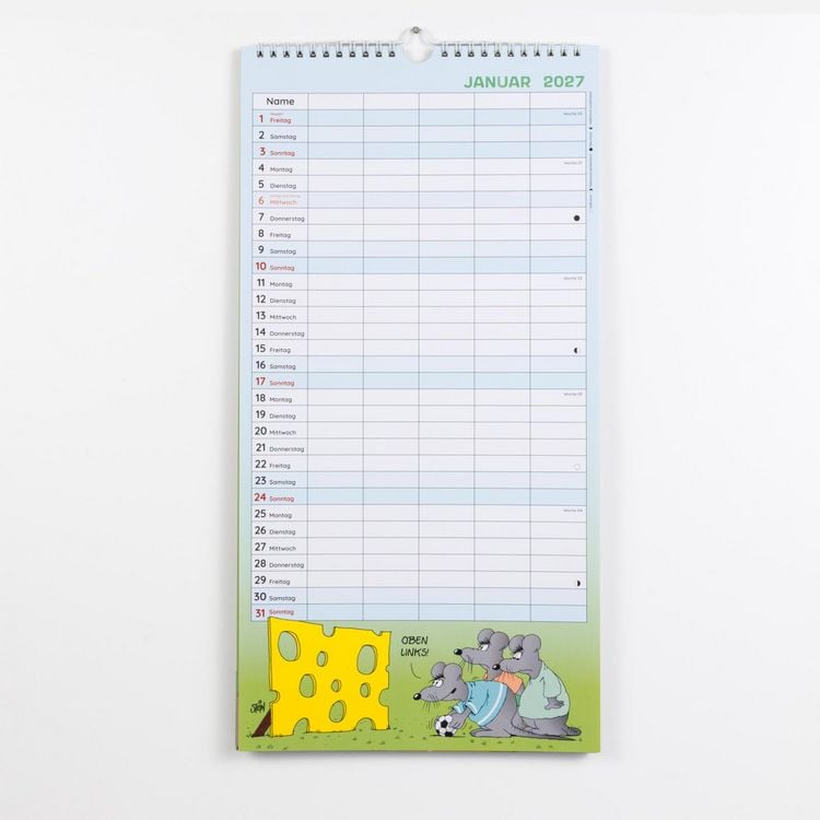 Produktbild: Uli Stein Familienkalender 2027: Familienplaner mit 5 Spalten