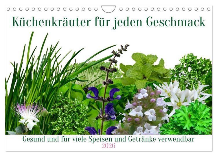 Produktbild: K&uuml;chenkr&auml;uter f&uuml;r jeden Geschmack (Wandkalender 2026 DIN A4 quer), CALVENDO Monatskalender
