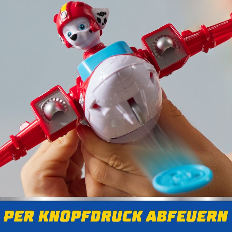 Produktbild: PAW Patrol Air Rescue - Marshalls Feuerwehrflugzeug mit Geschoss-Abwurf und Marshall Spielfigur (Basis Fahrzeug)&nbsp;