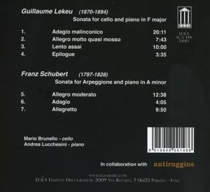 Produktbild: Lekeu: Sonata for Cello and Piano in F MJR - Schub