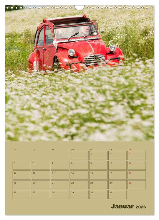 Produktbild: Citro&euml;n 2 CV &ndash; Flower Power (Wandkalender 2026 DIN A3 hoch), CALVENDO Monatskalender