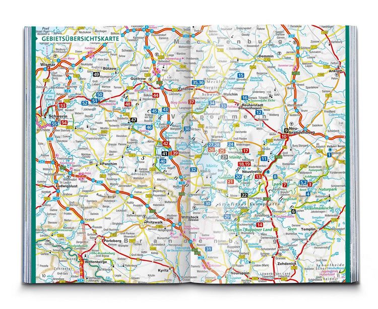 Produktbild: KOMPASS Wanderf&uuml;hrer Mecklenburgische Seenplatte, Land der 1000 Seen mit Nationalpark M&uuml;ritz, 55 Touren mit Extra-Tourenkarte