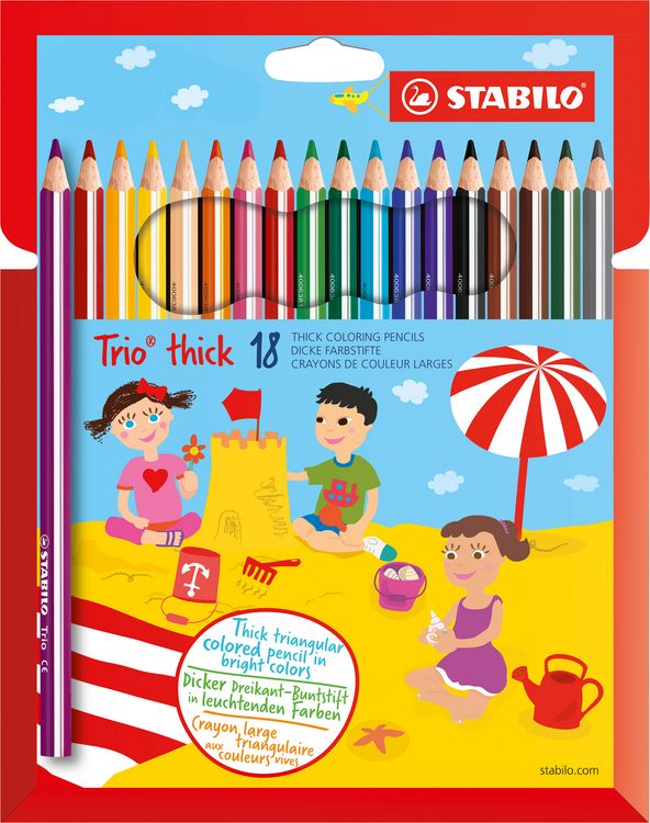 Produktbild: STABILO Dreikant-Buntstift - Trio dick - 18er Pack - mit 18 verschiedenen Farben