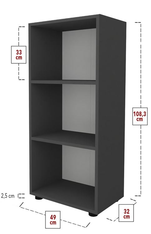 Produktbild: Holz B&uuml;ro Regal B&uuml;cher Ordner Aktenregal Ulas 3f