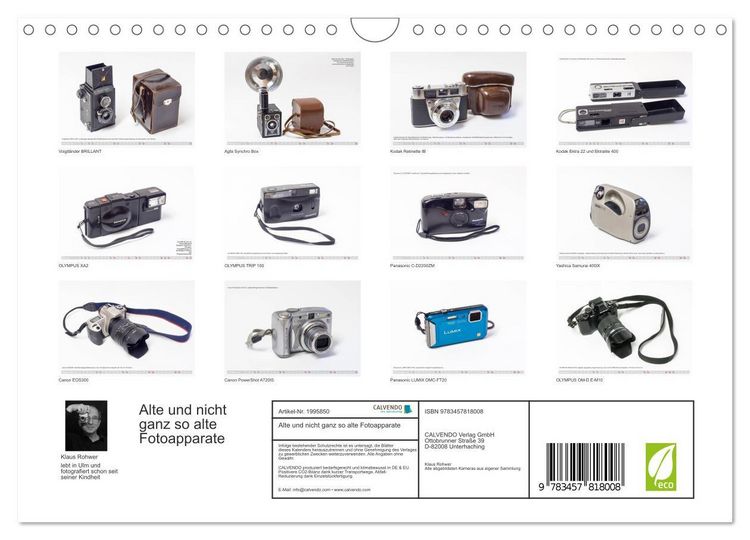 Produktbild: Alte und nicht ganz so alte Fotoapparate (Wandkalender 2026 DIN A4 quer), CALVENDO Monatskalender