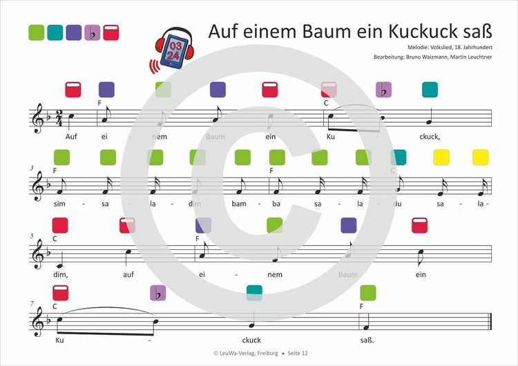 Produktbild: Einfacher!-Geht-Nicht: 34 Kinderlieder BAND 1+2 f&uuml;r die RAINBOW Instrumente (+Play-Along-Streaming) | LeuWa