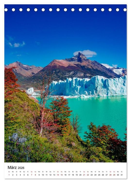Produktbild: Patagonien, die sch&ouml;nsten Reiseziele: Wildnis am Rande der Welt (Tischkalender 2026 DIN A5 hoch), CALVENDO Monatskalender