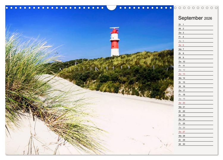 Produktbild: BORKUM Geburtstagskalender mit Planerfunktion (Wandkalender 2026 DIN A3 quer), CALVENDO Monatskalender