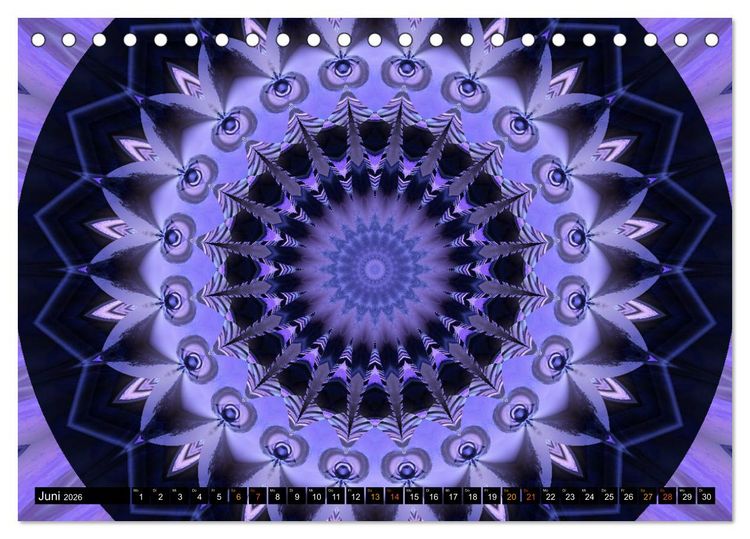 Produktbild: Energie - Mandalas, Spiritualit&auml;t durch die Farbe Lila (Tischkalender 2026 DIN A5 quer), CALVENDO Monatskalender