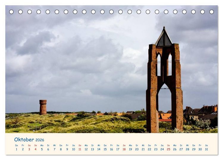 Produktbild: Urlaub auf Borkum (Tischkalender 2026 DIN A5 quer), CALVENDO Monatskalender