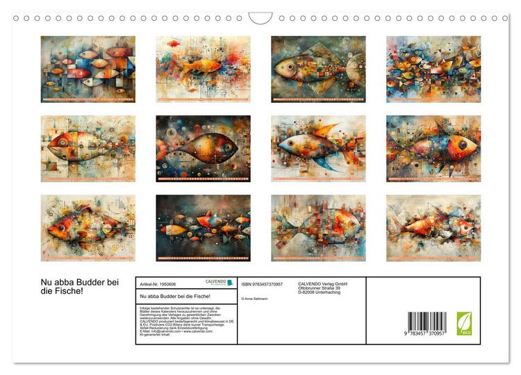 Produktbild: Nu abba Budder bei die Fische! (Wandkalender 2026 DIN A3 quer), CALVENDO Monatskalender