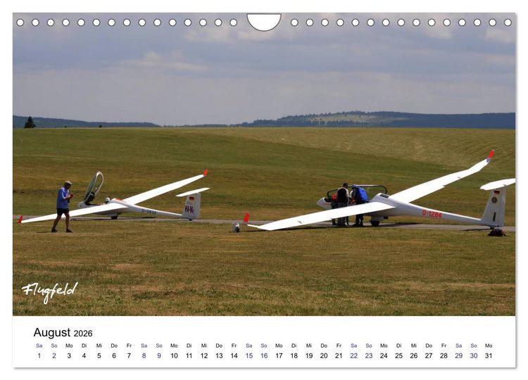 Produktbild: Fliegerschule Wasserkuppe (Wandkalender 2026 DIN A4 quer), CALVENDO Monatskalender
