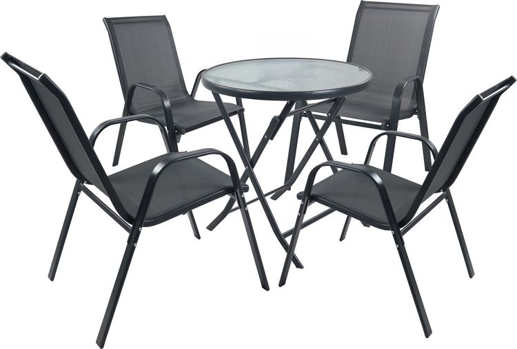 Produktbild: 5tlg Balkonset Gartenm&ouml;bel Stapelst&uuml;hle Set Sonlas