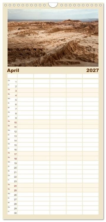 Produktbild: Familienplaner 2027 - Die Farben der Anden - Argentinien und Chile mit 5 Spalten (Wandkalender, 21 x 45 cm) CALVENDO