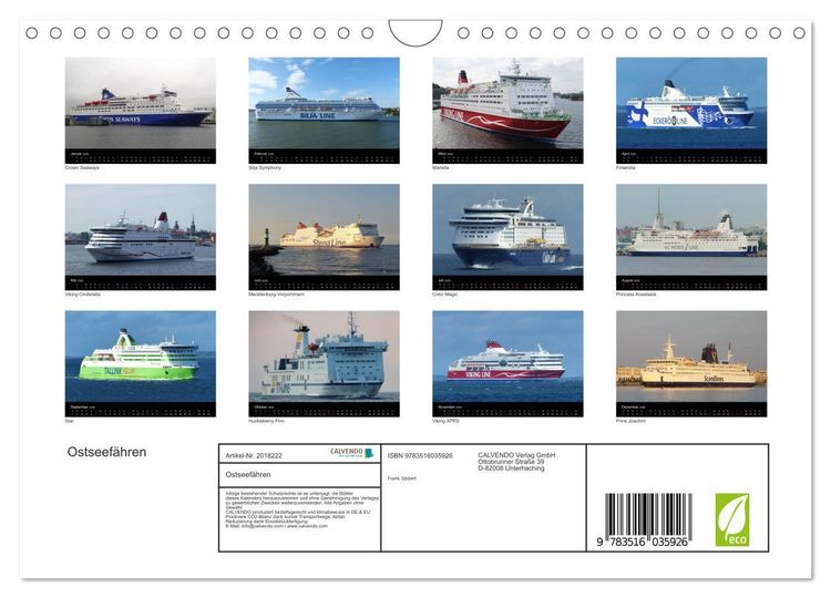 Produktbild: Ostseef&auml;hren (Wandkalender 2026 DIN A4 quer), CALVENDO Monatskalender
