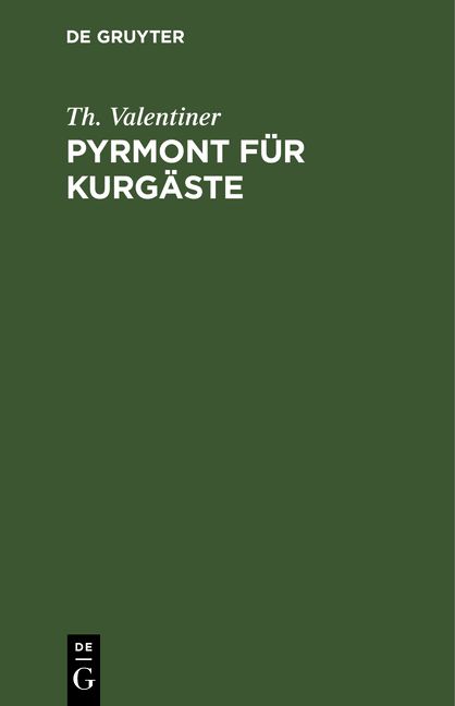 Produktbild: Pyrmont f&uuml;r Kurg&auml;ste