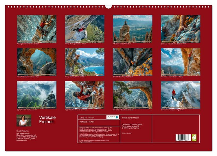 Produktbild: Vertikale Freiheit (Wandkalender 2026 DIN A2 quer), CALVENDO Monatskalender