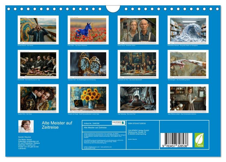 Produktbild: Alte Meister auf Zeitreise (Wandkalender 2026 DIN A4 quer), CALVENDO Monatskalender