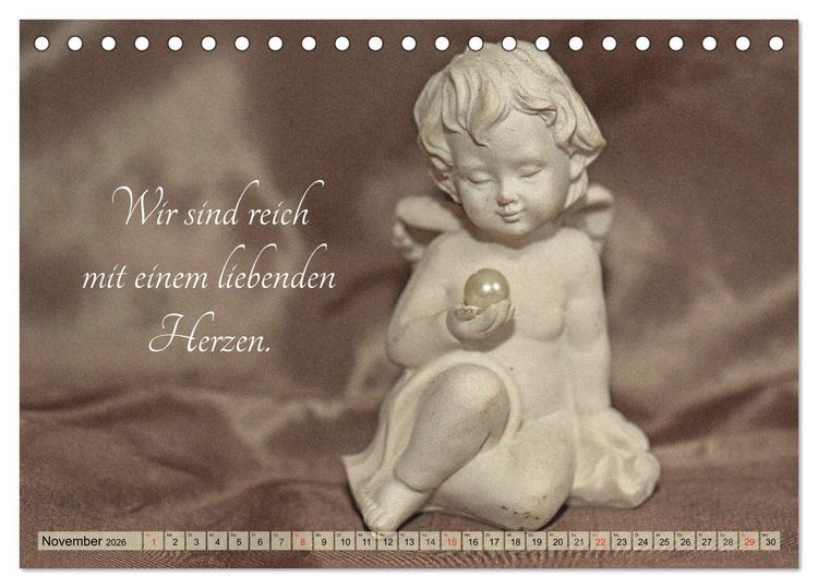 Produktbild: Engel - Die Worte der Liebe (Tischkalender 2026 DIN A5 quer), CALVENDO Monatskalender