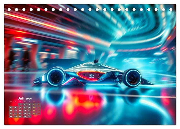 Produktbild: Formel E futuristisch (Tischkalender 2026 DIN A5 quer), CALVENDO Monatskalender