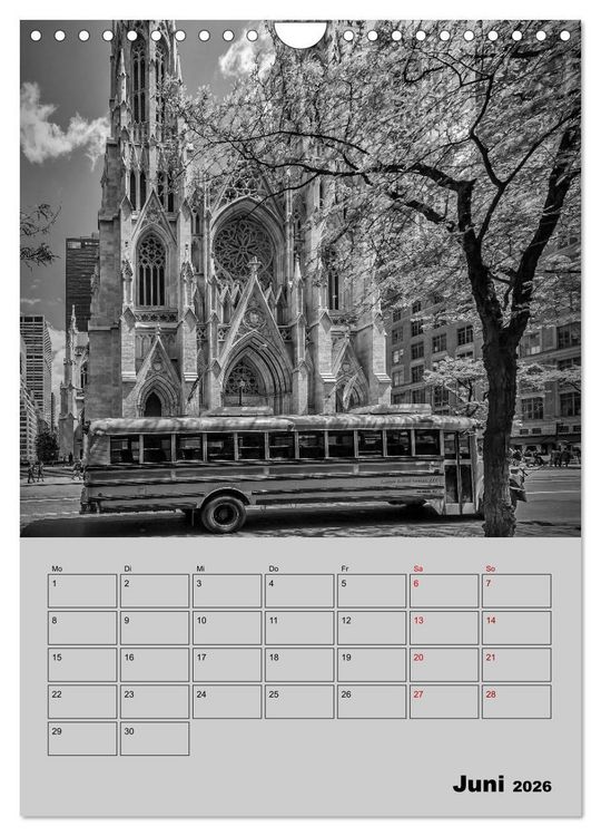 Produktbild: NEW YORK CITY Monochrome Stadtansichten (Wandkalender 2026 DIN A4 hoch), CALVENDO Monatskalender